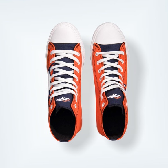 NFL DENVER BRONCOS HIGH TOP BIG LOGO CANVAS SHOES - Picture 3 of 12